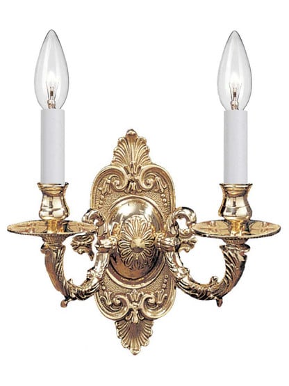 Murray 2-Light Wall Sconce in Polished Brass.